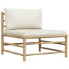 vidaXL Garden Lounge Set Cream White Bamboo Medium Modular