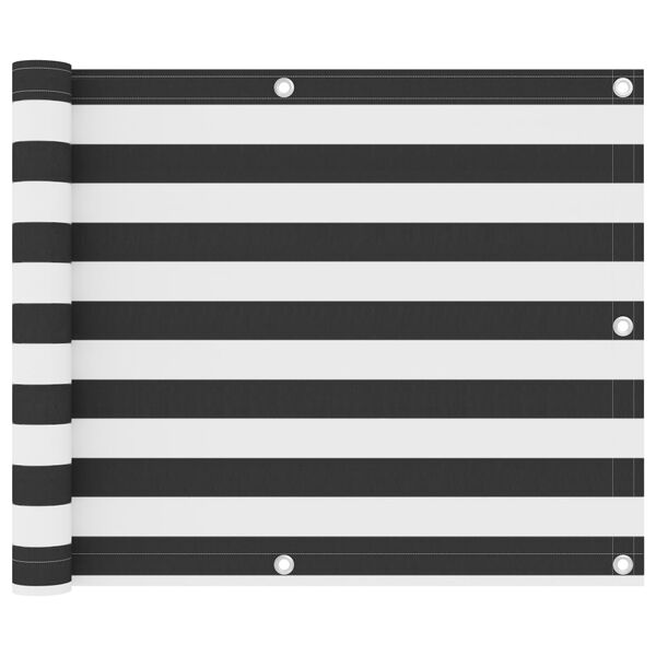 vidaXL Balcony Screen Anthracite and White 29.5"x157.5" Oxford Fabric