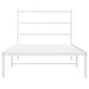 vidaXL Bed Frame White Powder-Coated Steel Twin Modern Metal Bed Frame