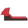 vidaXL Patio Double Sun Lounger Brown PE rattan Double