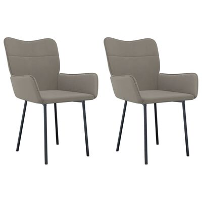vidaXL Dining Chairs 2 pcs Light Gray Velvet