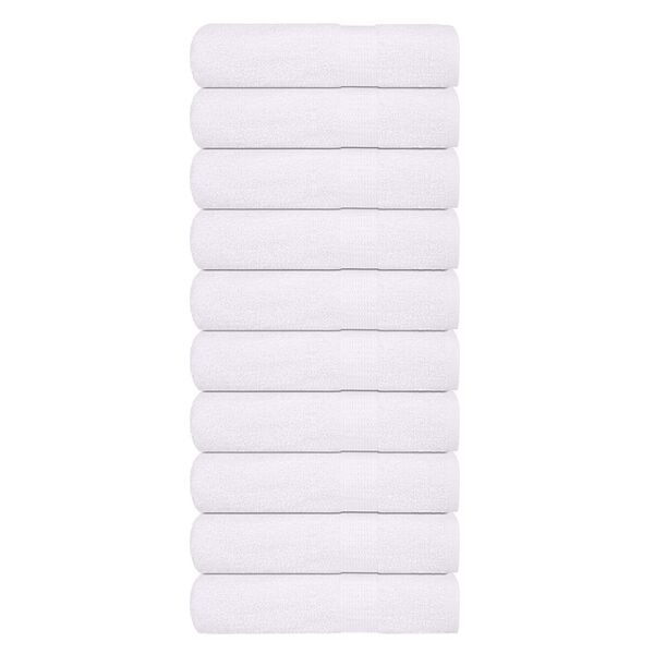 vidaXL Hand Towel Set of 10 White 100% Cotton 19.7 x 39.4 in