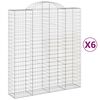 vidaXL Gabion Basket Set of 6 Silver Galvanized Iron