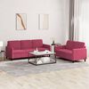 vidaXL Sofa Set Wine Red Velvet (100% polyester), metal, textilene, plywood