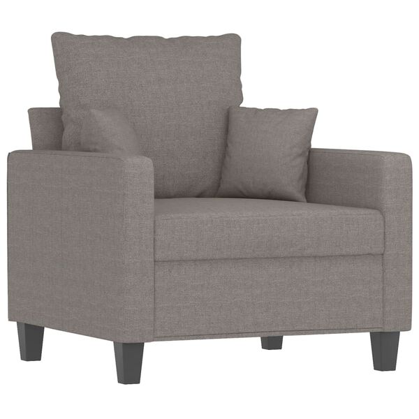 vidaXL Sofa Chair with Footstool Taupe 23.6" Fabric