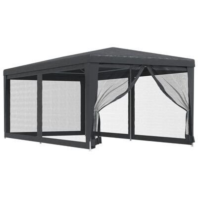 vidaXL Party Tent with 6 Mesh Sidewalls Anthracite 9.8'x19.7'HDPE