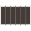 vidaXL 6-Panel Room Divider Brown 118.1"x78.7" Fabric