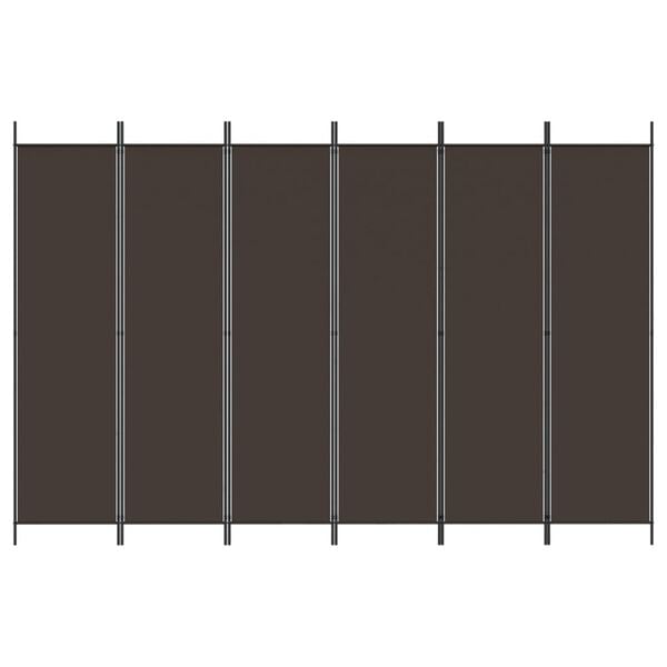 vidaXL 6-Panel Room Divider Brown 118.1"x78.7" Fabric