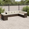 vidaXL Garden Sofa Set Brown PE Rattan, Powder-Coated Steel 10-Seater