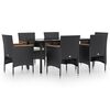 vidaXL Garden Dining Set Black Poly rattan Medium Durable