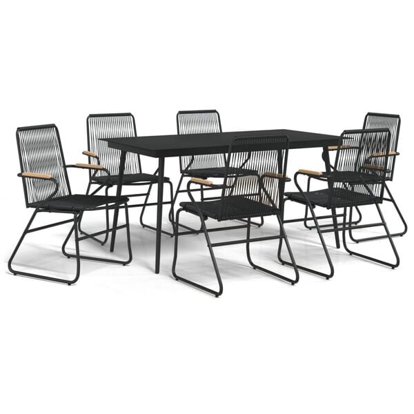 vidaXL Garden Dining Set Black