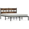 vidaXL Bed Frame Black, Smoked Oak Iron, Engineered wood King Size