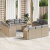 vidaXL Garden Sofa Set Beige, Light Grey