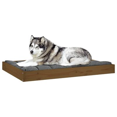 vidaXL Dog Bed Honey Brown 40"x29.1"x3.5" Solid Wood Pine