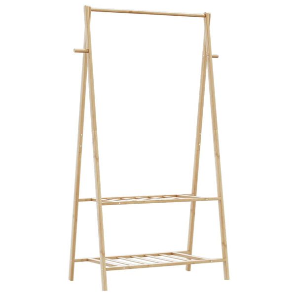 vidaXL Clothes Rack Bamboo Bamboo with a varnished finish Medium