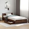 vidaXL Bed Frame Brown Oak Engineered Wood Twin Bed Frame Rectangular