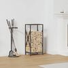 vidaXL Firewood Rack Black 13.4x9.8x27.6" Cold-rolled steel