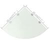 vidaXL Corner Shelf Set of 2 White Tempered safety glass 17.7x17.7 in