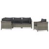 vidaXL Garden Lounge Set Grey PE rattan, powder-coated steel 5 Piece Set