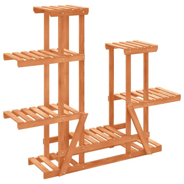 vidaXL Flower Stand Brown Solid Fir Wood Tall Flower Stand Rectangular