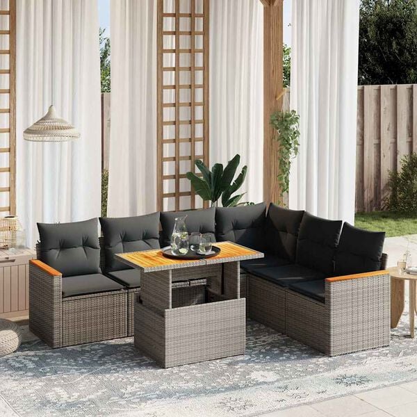 vidaXL Garden Sofa Set Grey