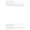 vidaXL TV Cabinet Set of 4 High gloss white Engineered wood Compact