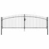 vidaXL Garden Gate with Lock Gray 125 x 400 cm Steel