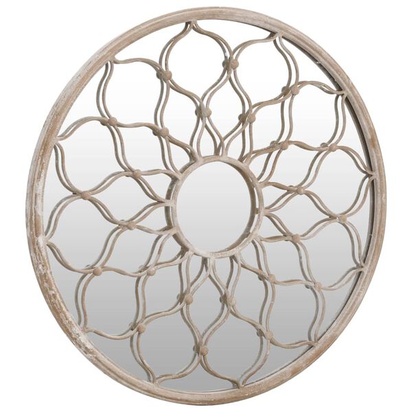 vidaXL Mirror Sand Iron, Glass Medium Decorative Inlays Mirror Round