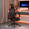 vidaXL Gaming Chair with Footrest Black and Orange Faux Leather