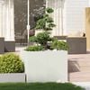 vidaXL Planter White Cold-rolled steel Large Durable Planter Square