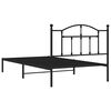vidaXL Bed Frame Black Steel Twin Rectangular Modern Durable