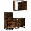 vidaXL Bathroom Furniture Set Smoked oak Engineered wood, metal, glass