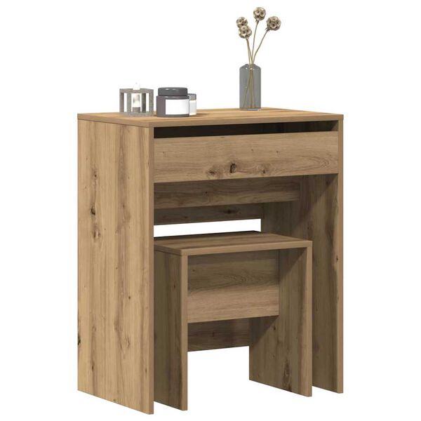 vidaXL Dressing Table with Drawer artisan oak 23.6" x 15.7" x 29.5