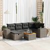 vidaXL Garden Sofa Set Grey PE rattan Medium Adjustable Feet