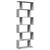 vidaXL Room Divider Bookcase Grey Sonoma Engineered wood 6-tier