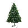 vidaXL Artificial Hinged Christmas Tree Green and Yellow PVC and metal