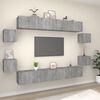 vidaXL TV Cabinet Set Set of 8 Grey Sonoma Engineered Wood Large