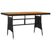 vidaXL Outdoor Dining Set Black PE Rattan, Steel, Solid Acacia Wood