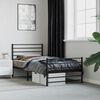 vidaXL Bed Frame Black Powder-Coated Steel Twin Bed Frame Rectangular