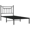vidaXL Bed Frame Black Powder-Coated Steel 35.4 x 74.8 in Bed Frame