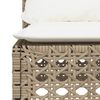 vidaXL Patio Sofa Armless with Cushions Beige Poly Rattan