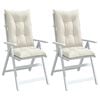 vidaXL Highback Chair Cushion Set of 2 Melange cream Polyester