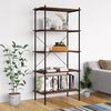 vidaXL Shelving Unit Black and Natural Engineered wood and steel