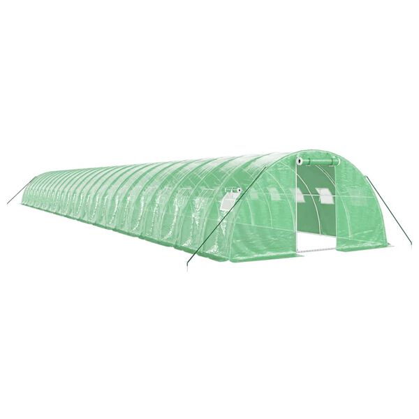 vidaXL Greenhouse Green Polyethylene and galvanized steel Large