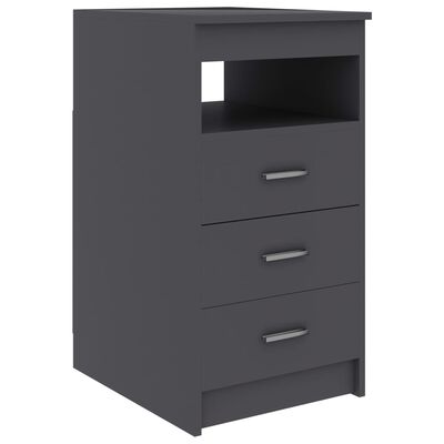 vidaXL Drawer Cabinet Gray 15.7"x19.7"x29.9" Engineered Wood