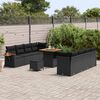 vidaXL Garden Sofa Set with Cushion 11 pcs Black