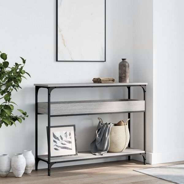 vidaXL Console Table Grey Sonoma Engineered wood 39.4x11.4x29.5in