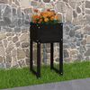vidaXL Planter Black Solid Pine Wood Medium Decorative Inlays Planter