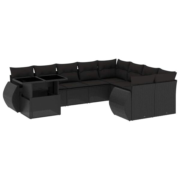 vidaXL Garden Sofa Set Black