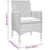 vidaXL Garden Dining Set Grey, Dark Grey Poly Rattan 3 Piece